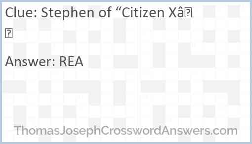 Stephen of “Citizen X” Answer