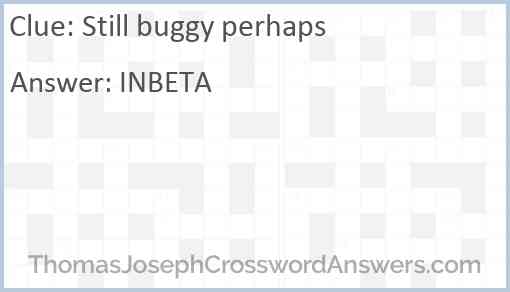 Still buggy perhaps Answer