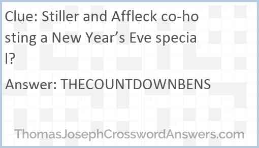 Stiller and Affleck co-hosting a New Year’s Eve special? Answer