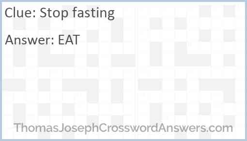 Stop fasting Answer
