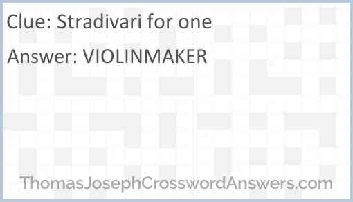 Stradivari for one Answer