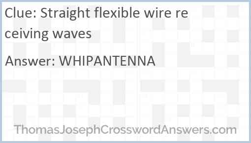Straight flexible wire receiving waves Answer