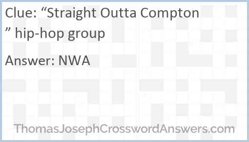 “Straight Outta Compton” hip-hop group Answer
