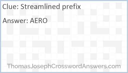 Streamlined prefix Answer