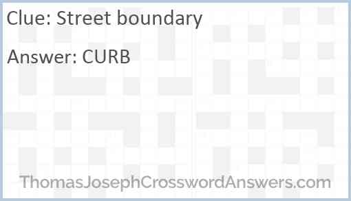 Street boundary Answer