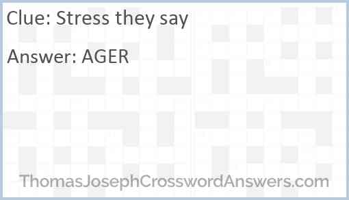 Stress they say Answer
