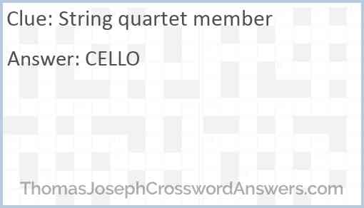 String quartet member Answer