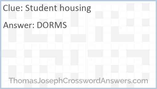 Student housing Answer