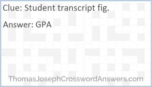 Student transcript fig. Answer