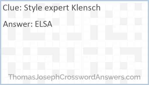 Style expert Klensch Answer