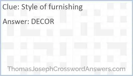 Style of furnishing Answer