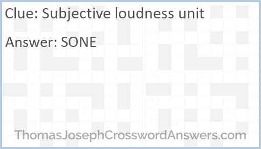 Subjective loudness unit Answer