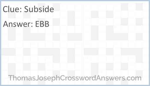 Subside Answer