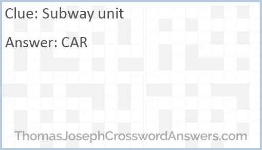 Subway unit Answer