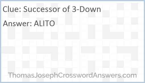 Successor of 3-Down Answer