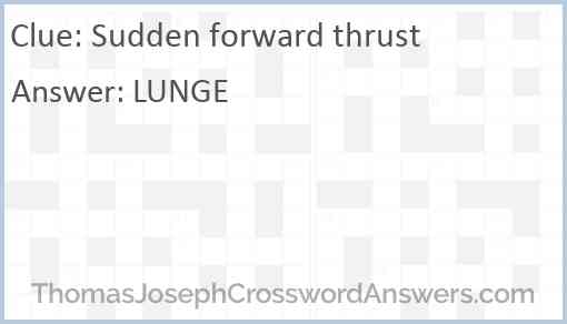 Sudden forward thrust Answer