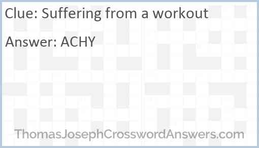 Suffering from a workout Answer