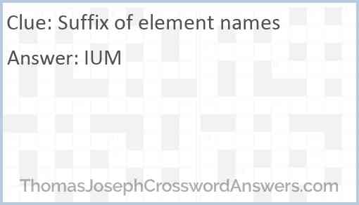 Suffix of element names Answer