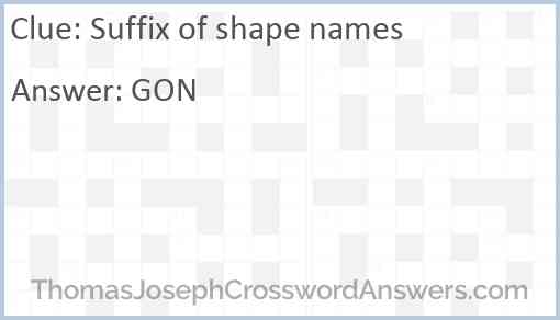 Suffix of shape names Answer