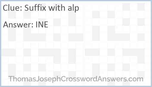 Suffix with alp Answer