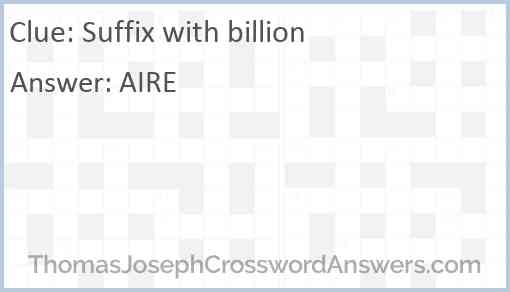 Suffix with billion Answer