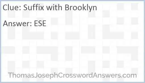 Suffix with Brooklyn Answer
