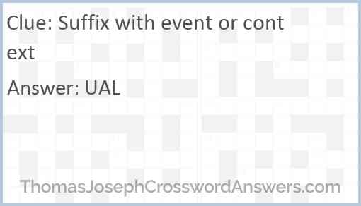 Suffix with event or context Answer