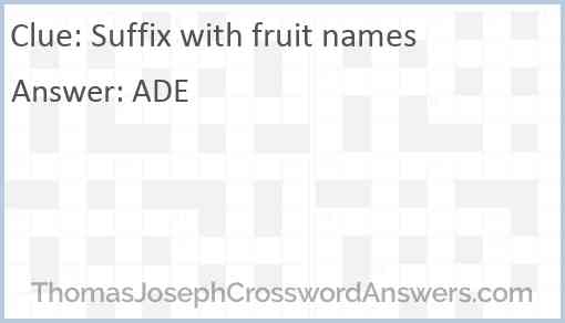 Suffix with fruit names Answer