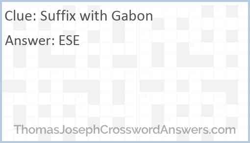 Suffix with Gabon Answer