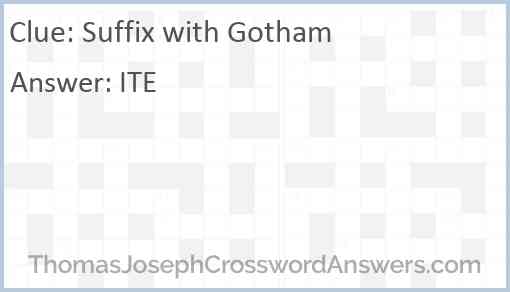 Suffix with Gotham Answer