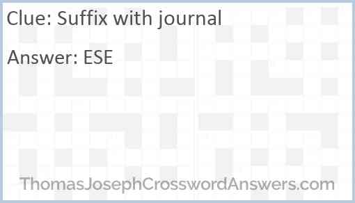 Suffix with journal Answer
