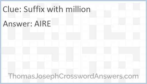 Suffix with million Answer