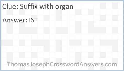 Suffix with organ Answer