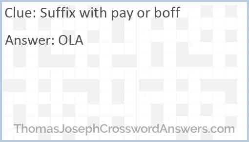 Suffix with pay or boff Answer