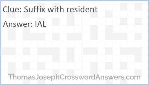 Suffix with resident Answer