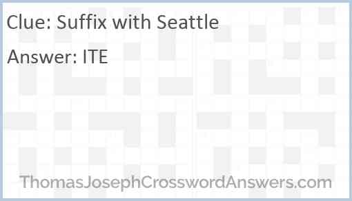 Suffix with Seattle Answer