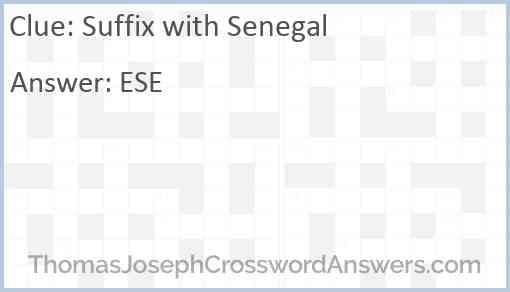 Suffix with Senegal Answer