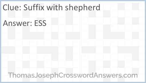 Suffix with shepherd Answer