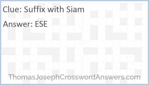 Suffix with Siam Answer
