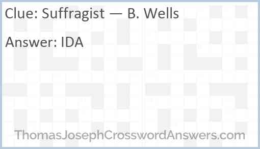 Suffragist — B. Wells Answer