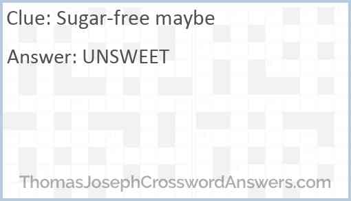 Sugar-free maybe Answer
