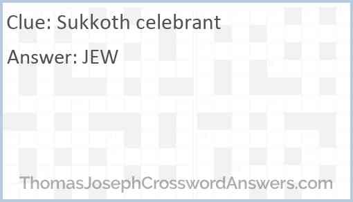 Sukkoth celebrant Answer