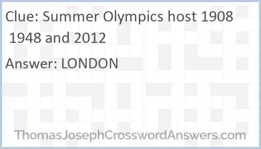 Summer Olympics host 1908 1948 and 2012 Answer