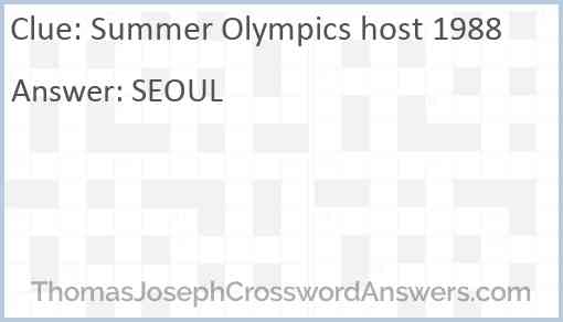 Summer Olympics host 1988 Answer