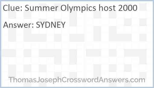 Summer Olympics host 2000 Answer