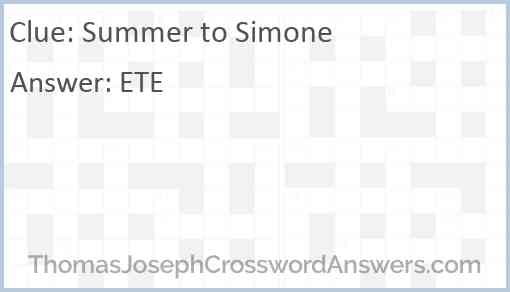 Summer to Simone Answer