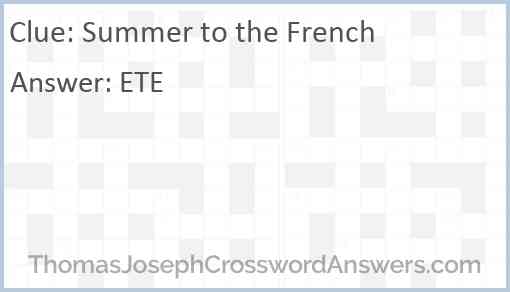 Summer to the French Answer