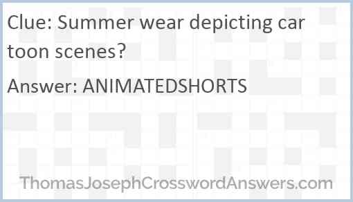 Summer wear depicting cartoon scenes? Answer
