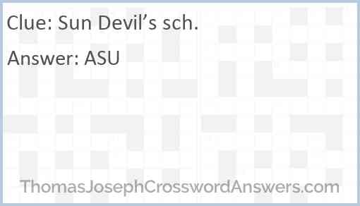 Sun Devil’s sch. Answer