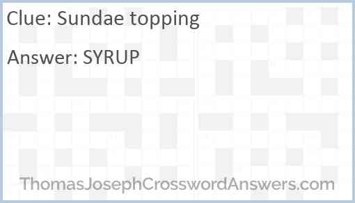 Sundae topping Answer